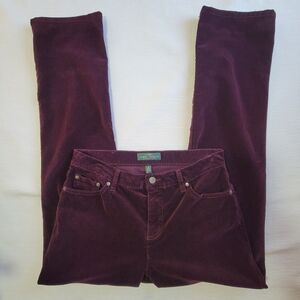 LRL RALPH LAUREN Purple Corduroy Size 10 Classic Straight Narrow Wale